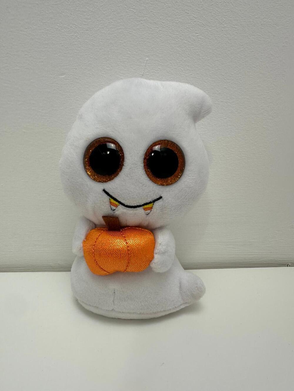 Ty Beanie Boo “Scream” the Halloween Ghost Holding a Pumpkin - NHT (6 inch)